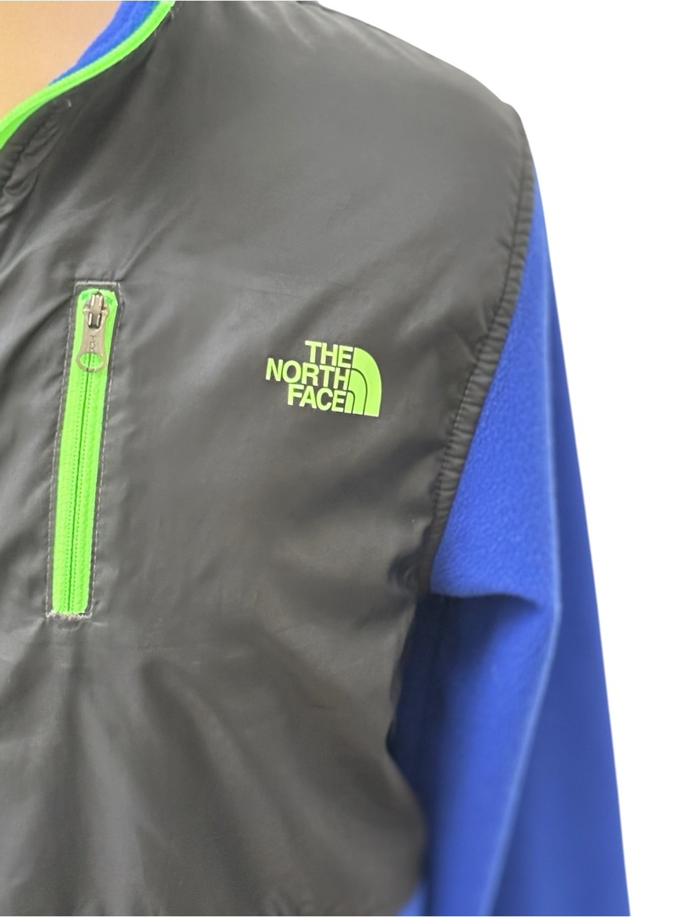 The North Face Boys Denali Fleece Jacket Blue Black Full Zip L 14/16 - Picture 2 of 9